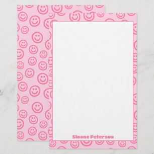 Cute Pink Personalised Preppy Stationery