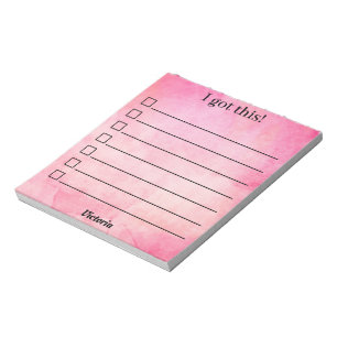 Cute Pink Personalised Your Name Notepad