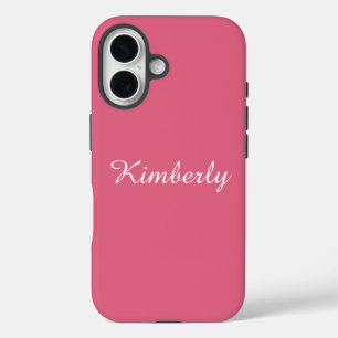 Cute Pink Personalized  iPhone 16 Case