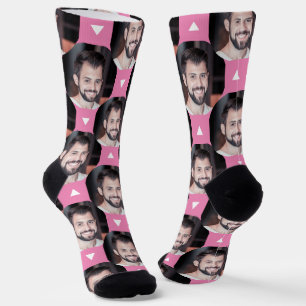 Cute Pink Photo of Boyfriend for Girlfriend  Socks