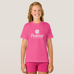 Cute pink pickleball kid's t shirt for girl