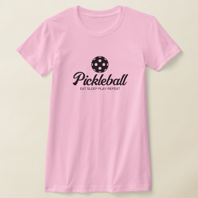 Cute pink pickleball slim fit t shirt for women (Laydown)