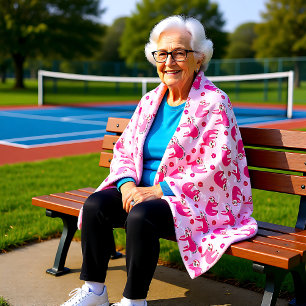 Cute Pink pickleball sloths 🦥 Fleece Blanket