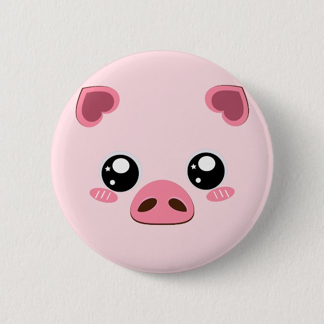 Cute pink Pig bage 6 Cm Round Badge (Front)