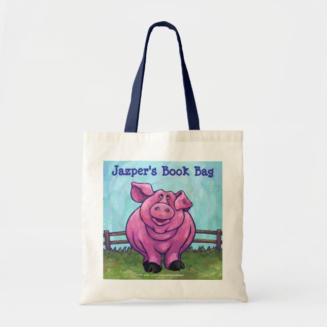 Cute Pink Pig Book Bag (Front)