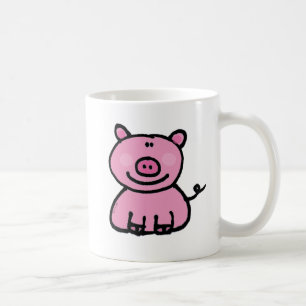 Cute pink pig cartoon coffee mug