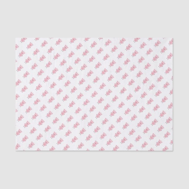 Cute Pink Pig Cartoon Tissue Paper (Front)