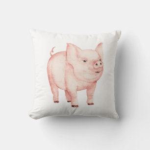 Cute Pink Pig Country Farmer Farm Gift Pigs Cushion