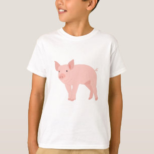 Cute Pink Pig Illustration T-Shirt