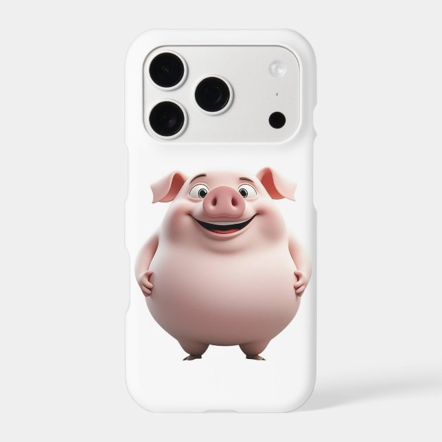 Cute Pink Pig iPhone 17 Pro Case  (Back)