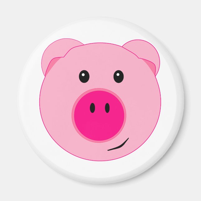 Cute Pink Pig Magnet (Front)