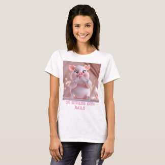 Cute Pink Pig Nail Lover Women’s T-Shirt