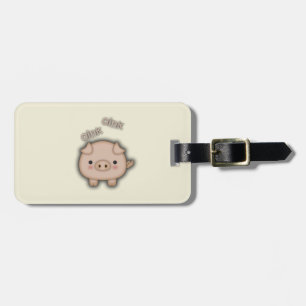 Cute Pink Pig Oink Luggage Tag