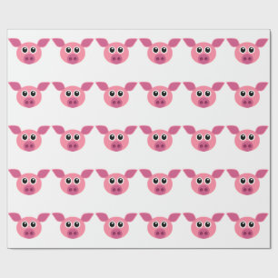 CUTE PINK PIG PATTERN WRAPPING PAPER