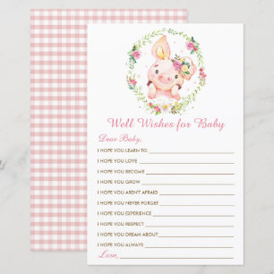 Cute Pink Pig Piglet Well Wishes for Baby Game