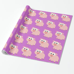 Cute Pink Pig Wrapping Paper