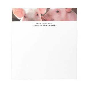 Cute Pink Piglets Animal Photograph Notepad