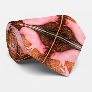 Cute Pink Piglets Pattern Tie