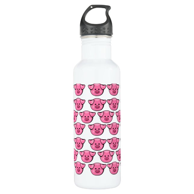 Cute Pink Pigs 710 Ml Water Bottle (Front)