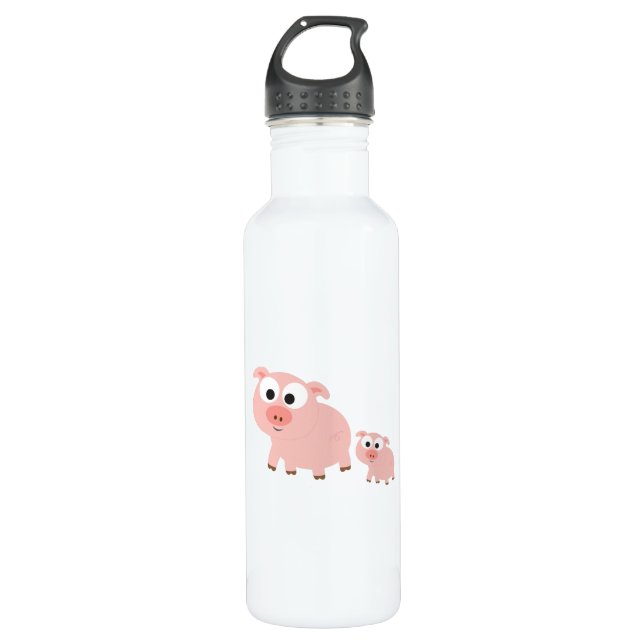 Cute Pink Pigs 710 Ml Water Bottle (Front)