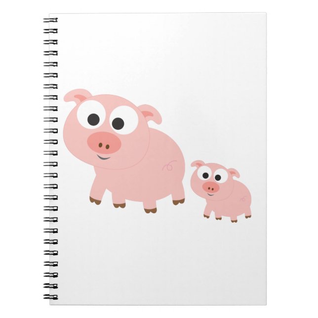 Cute Pink Pigs Notebook (Front)