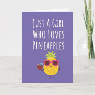 Cute Pink Pineapple Cards For Baby Girls Kid Fruit