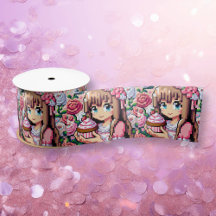 Cute Pink Pixel Art Girl's Birthday Cupcake