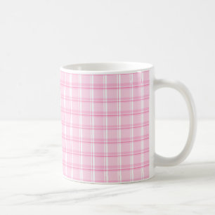 Cute Pink Plaid Patterned Coffee Mug