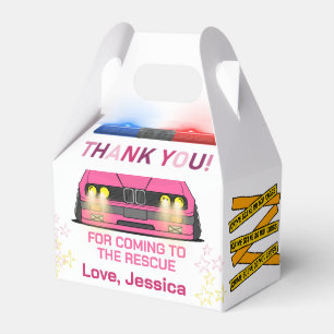 Cute pink Police Girl Birthday Party  Favour Box