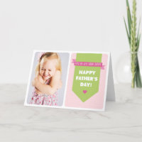 Cute Pink Polka Dots | Photo Father's Day Card