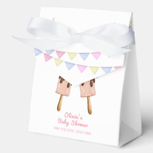 Cute Pink Popcicle Bow Ice Cream Baby Shower Favour Box