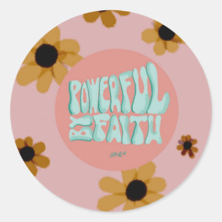 Cute pink POWERFUL BY FAITH 2021 sticker