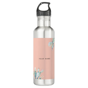 Cute Pink Prickly Pears Plant Lovers Custom Name 710 Ml Water Bottle