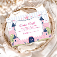 Cute Pink Princess Castle Diapper Raffle