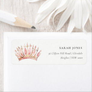 Cute Pink Princess Crown Tiara Floral Address
