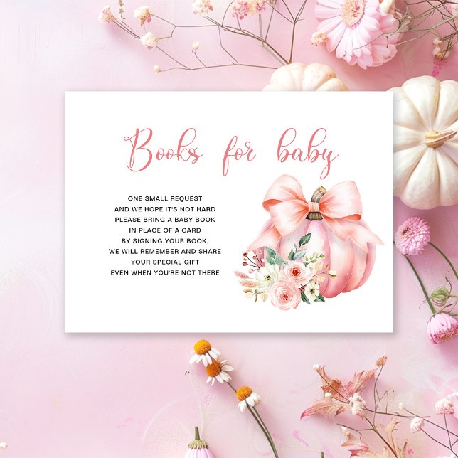 Cute Pink Pumpkin Books for Baby Enclosure Card (Creator Uploaded)