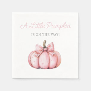 Cute Pink Pumpkin Girl Baby Shower Napkin