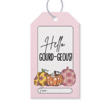 Cute Pink Pumpkin Halloween Gift Tag