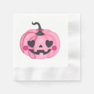Cute Pink Pumpkin Paper Napkin