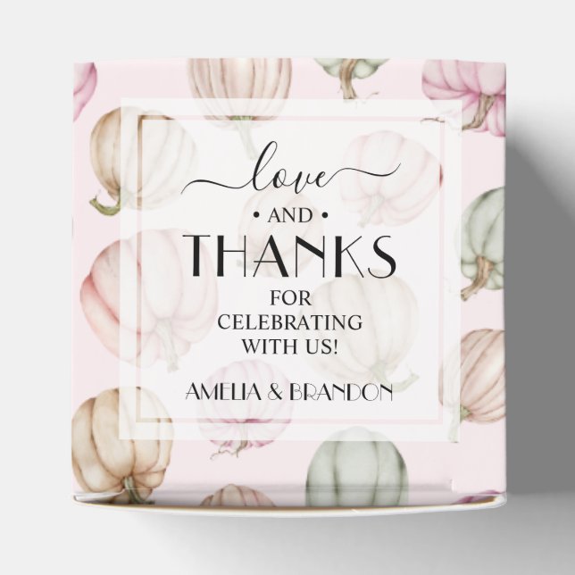 Cute Pink Pumpkins Girl Baby Shower Favour Box (Top)