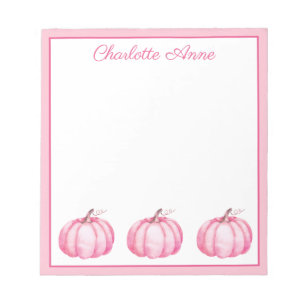 Cute Pink Pumpkins Personalised Notepad