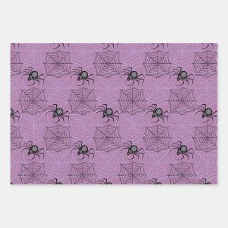 Cute PInk Purple Cat Spider Wrapping Paper Set- 3