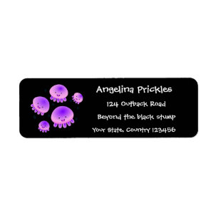 Cute pink purple jellyfish kawaii cartoon