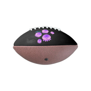 Cute pink purple jellyfish kawaii cartoon american football