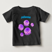 Cute pink purple jellyfish kawaii cartoon