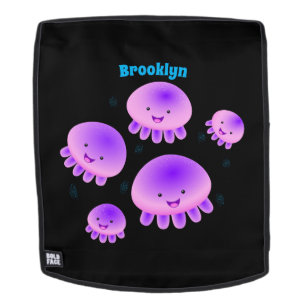 Cute pink purple jellyfish kawaii cartoon backpack