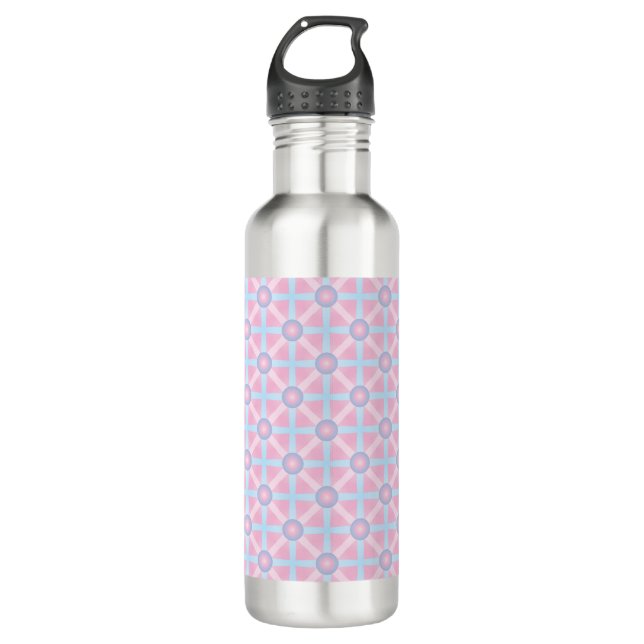 Cute Pink, Purple & Light Blue Pattern 710 Ml Water Bottle (Front)