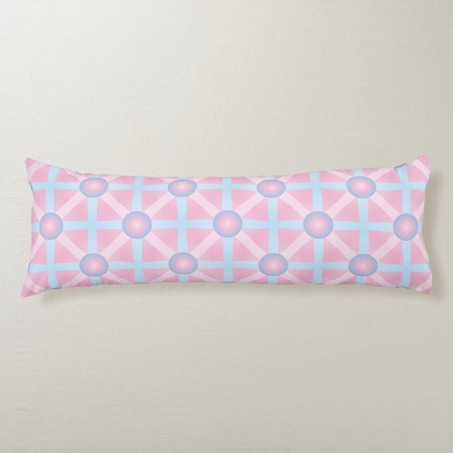 Cute Pink, Purple & Light Blue Pattern Body Cushion (Front)
