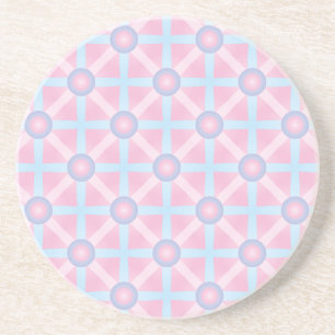 Cute Pink, Purple & Light Blue Pattern Coaster