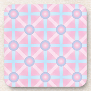 Cute Pink, Purple & Light Blue Pattern Coaster